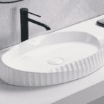 Oval Unique Designer Table Mounted Art Wash Basin (white) - By Aquant