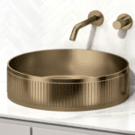 Round Brushed Gold Metal Table Mounted Wash Basin (brushed Gold) - By Aquant