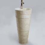 Canves Crema Italian Marble Pedestal Wash Basin With Tap Hole (crema - By Aquant)