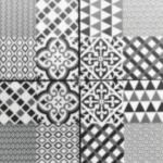 Black And White Moroccan Wall Tile Codemmkw/106 (300x300mm, Matt)