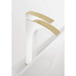 Felisa Tall Body Basin Mixer (white And Gold)