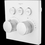 Concealed Thermostatic Diverter Multi Function 3 Outlet White Glass Plate (chrome) - By Aquant