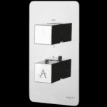 Brass Concealed Thermostatic Diverter With Three Outlets Square (chrome) - By Aquant