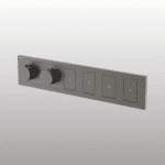 Piano Series Concealed Thermostatic Multi Function 4 Outlet Switch Button Diverter With Flow Control (graphite Grey) - By Aquant