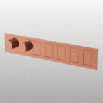 Piano Series Concealed Thermostatic Multi Function 5 Outlet Switch Button Diverter With Flow Control (rose Gold) - By Aquant