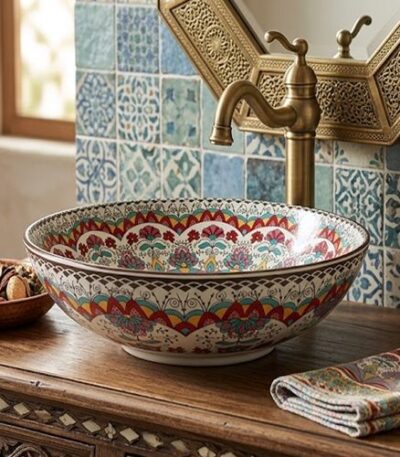 Moroccan Pattern Table Top Basin WUS-1011-F