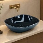 Glossy Black and Blue Table Top Basin WUS 1014 F