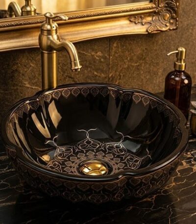 Glossy Black Table Top Basin WUS-1025-B