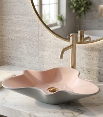 Matt Pink and Grey Table Top Basin WUS-1030-A