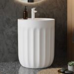 Glossy White Fluted Basin WUS 1041 A