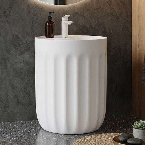 Glossy White Fluted Basin WUS-1041-A (380x380x400mm)