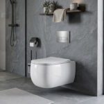 Glossy White Wall Hung Closet WUS 3008 A (bathroom view)