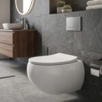 Glossy White Wall Hung Closet WUS 3011 A (bathroom view)