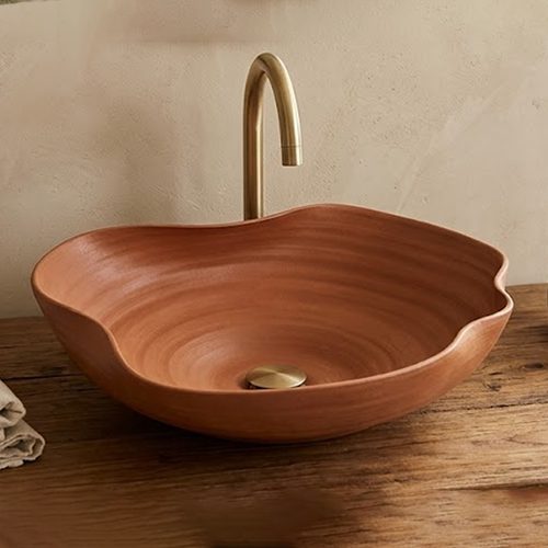 Handmade Matt Brown Table Top Basin WUS-4006 (460x430x190mm)