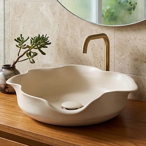 Handmade Light Milk Table Top Basin WUS-4009 (415x365x160mm)