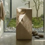Ivory Artificial Stone Stand Basin WUS