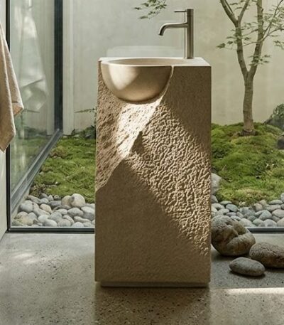 Ivory Artificial Stone Stand Basin WUS-5006